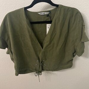 Army Green Zara Top